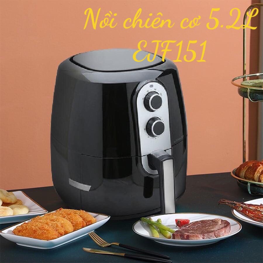 NỒI CHIÊN KHÔNG DẦU LOCK&amp;LOCK 5,2L CƠ EJF151BLK HÀNG CHÍNH HÃNG BẢO HÀNH 12 THÁNG