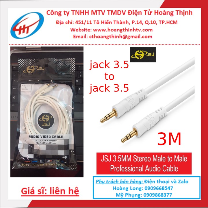 DÂY KÊT NỐI | 2 ĐẦU 3.5 JACK 3LI RA 3LI DÀI 3 MÉT