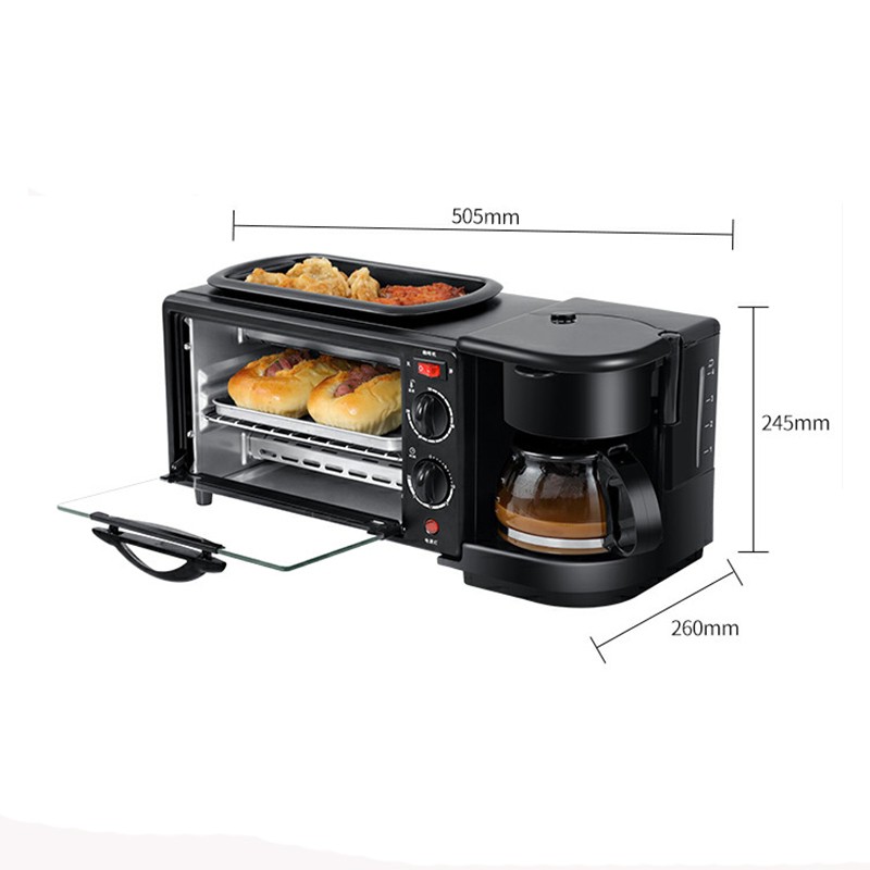 Bộ máy nướng bánh mì/pha cà phê 3 trong 1 tiện dụng làm bữa ăn sáng tại nhà