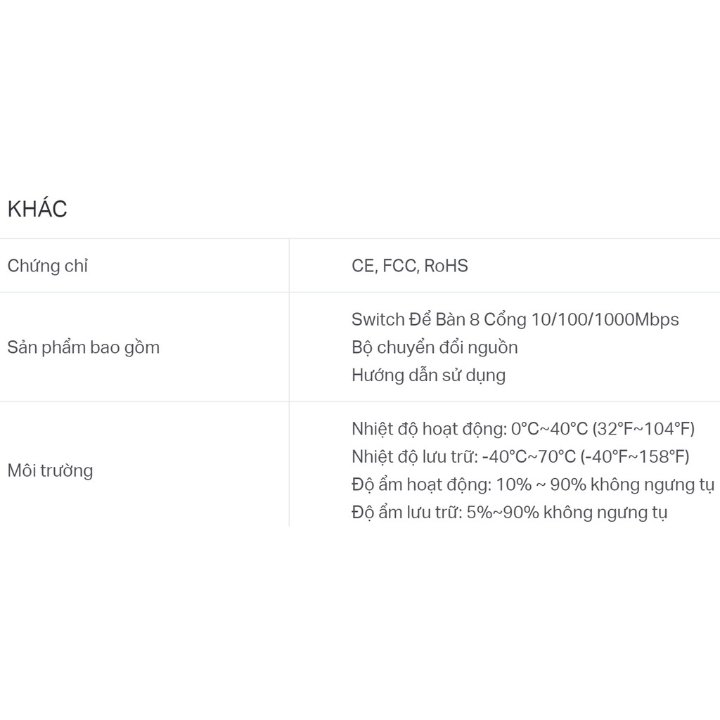 TP-Link Switch Vỏ thép 8 Cổng 10/100/1000Mbps- LS108G - Hàng Chính Hãng