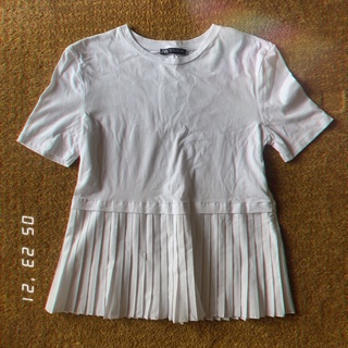 Áo thun zara xếp ly size s - zara plaeated top authentic