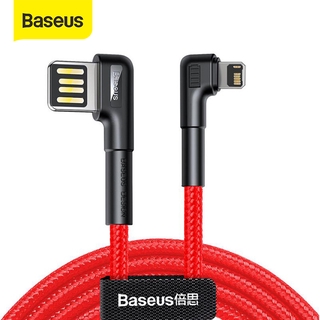 Dây cáp sạc nhanh Baseus USB 2.4A thiết kế 2 đầu góc vuông cho iPhone XR XS Max