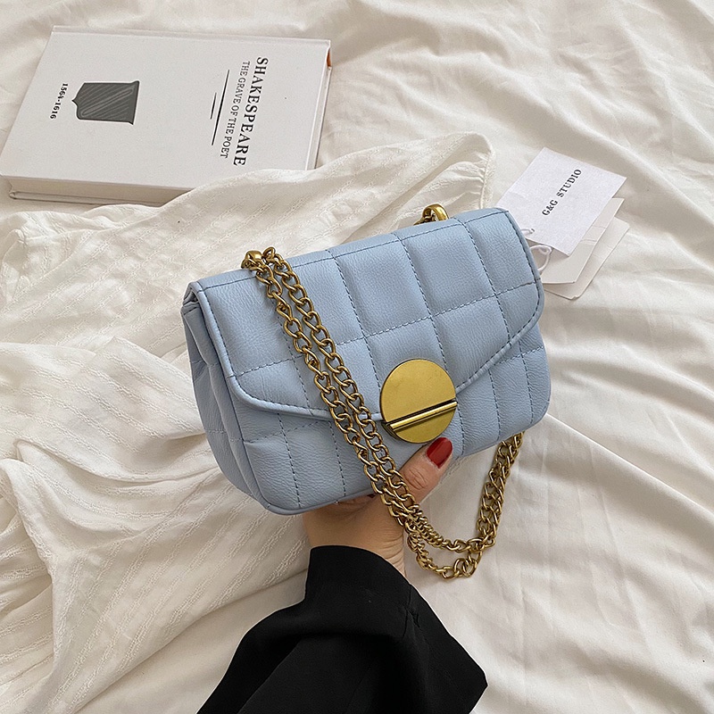 Túi Đeo Vai Hình Vuông Cỡ Nhỏ Phối Dây Xích Thời Trang Cho Nữ