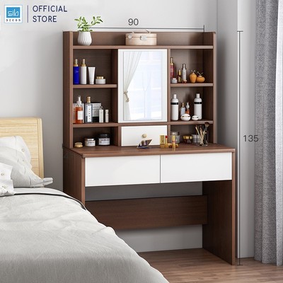 [Giao lắp tại TP.HCM] Bàn Trang Điểm Và Làm Việc Đa Năng Cỡ Lớn Cho Phòng Ngủ SIB Decor (Kèm Ghế Bọc Nệm) BTD11