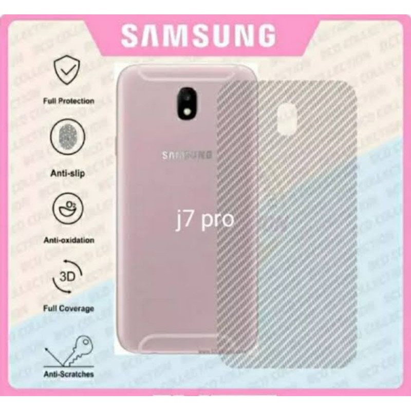 Miếng Dán Sợi Carbon Chống Trầy Cho Mặt Sau Xe Samsung J7 Pro Garskin