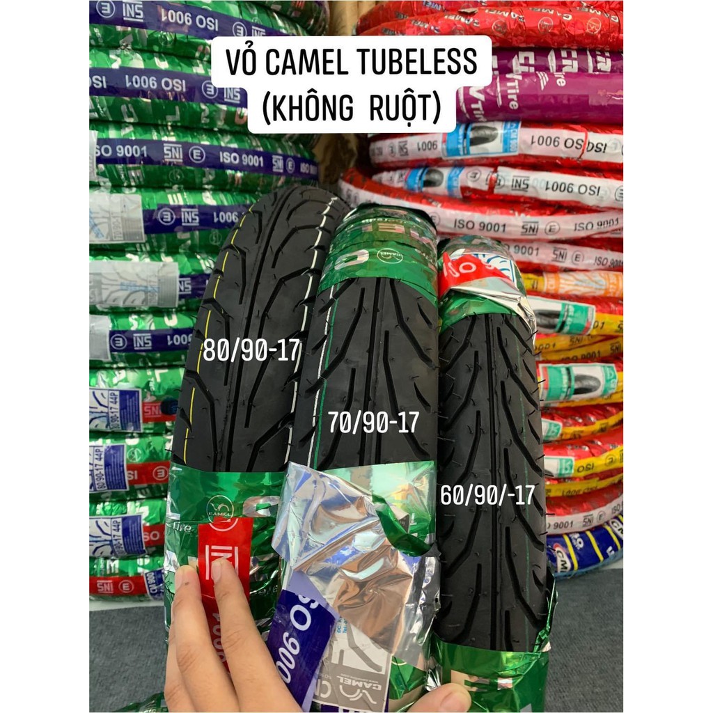 Cặp Vỏ Camel Không Ruột (Tubeless) Size Nhỏ 60,70 và 80