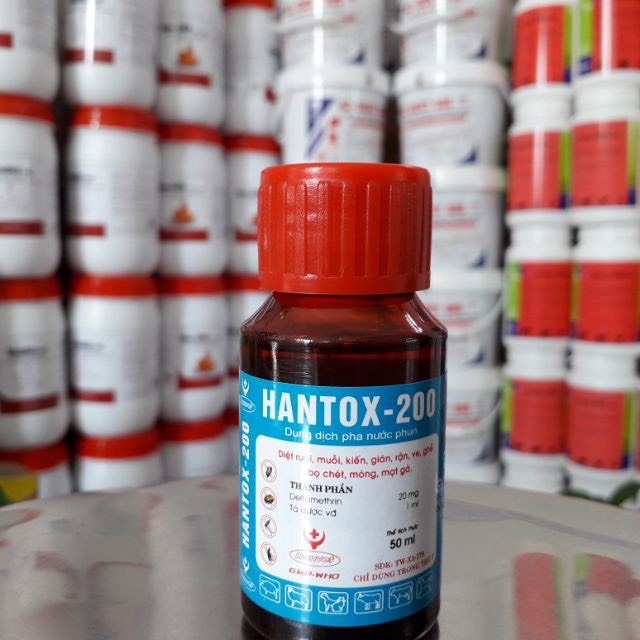 Hantox 200- 50ml Dung Dịch Phun  Ruồi, Muỗi, Kiến, Gián, Ve Rận, Mạt Gà... Tiêu Diệt Côn Trùng Hiệu Quả