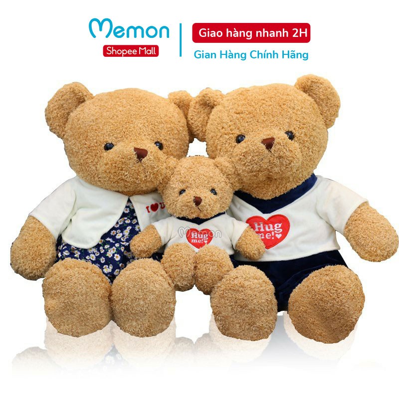 Gấu Bông Teddy Hug Me Đôi Nhồi Gòn Cao Cấp Memon