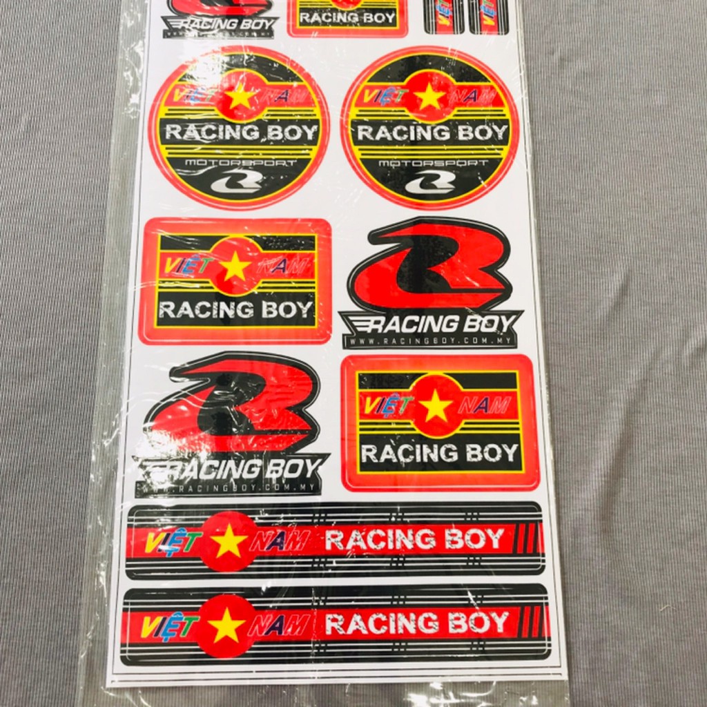 [Sale khô máu] Nguyên 1 tấm tem logo Việt Nam Racingboy sắc nét