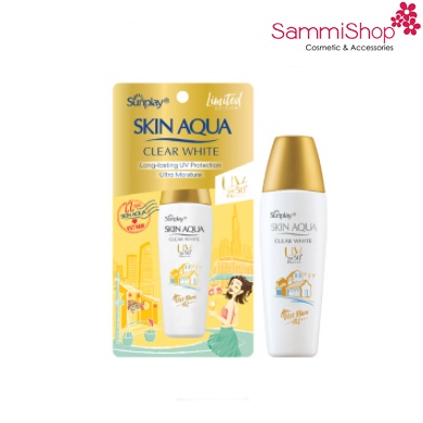 [Mã 155FMCGSALE giảm 7% đơn 500K] Sunplay Skin Aqua Clear White SPF50+, PA++++: Sữa chống nắng dưỡng da trắng mịn