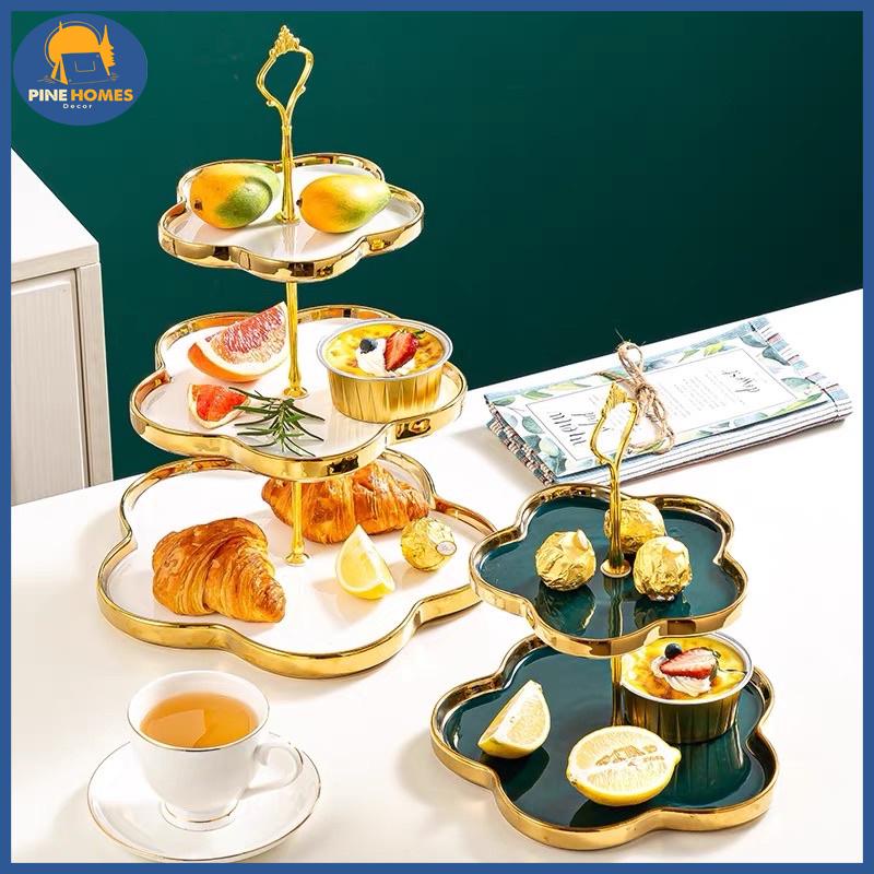 (CÓ SẴN) Khay Sứ Đựng Bánh Mứt Kẹo (2 tầng,3 tầng)