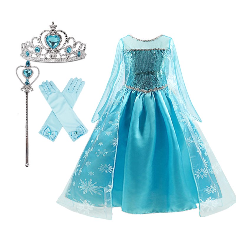 Bộ đầm công chúa kèm phụ kiện NNJXD hóa trang nhân vật Elsa cho bé gái