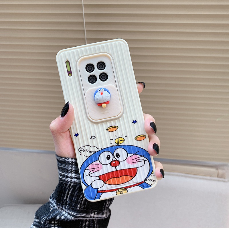 DORAEMON Ốp Điện Thoại Tpu Dẻo Có Nắp Trượt Bảo Vệ Camera 3d Đáng Yêu Cho Huawei P40Pro Nova8 Huawei Mate30 Mate40Pro