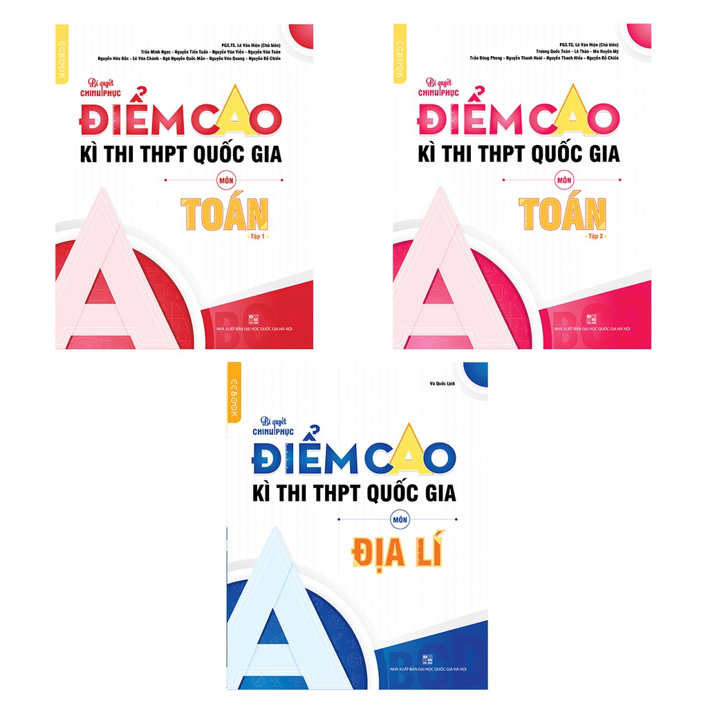 Sách - Bí quyết chinh phục điểm cao kì thi THPT Quốc gia môn Toán Tập 1, 2 - Địa lý (3 cuốn)