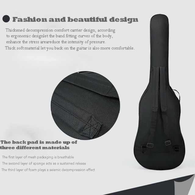 [Giao nhanh 2h-HCM] Bao Da Đựng Đàn Guitar Acoustic và Classic 3 Lớp Guitar Bag có quai đeo và túi đựng vật dụng YAB-M10