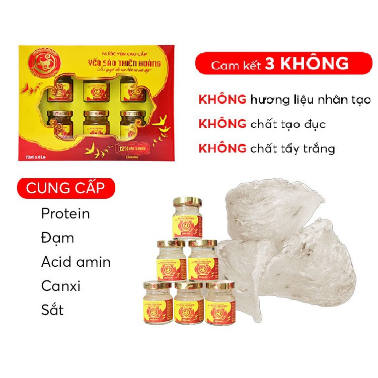 4 HỘP YẾN SÀO THIÊN HOÀNG CAO CẤP 12% TỔ YẾN KHÔNG KÈM TÚI GIẤY