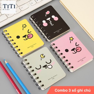 Combo 3 sổ ghi chú bìa màu in hoạ tiết dễ thương