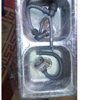 CHẬU RỬA CHÉN INOX(có bộ xả inox đi kèm) 78-43-23