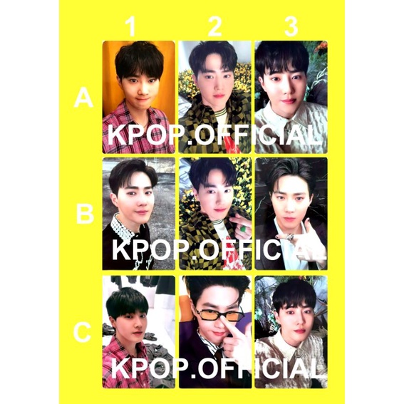 Exo SUHO Bộ Đồ Màu Xám PHOTOCARD