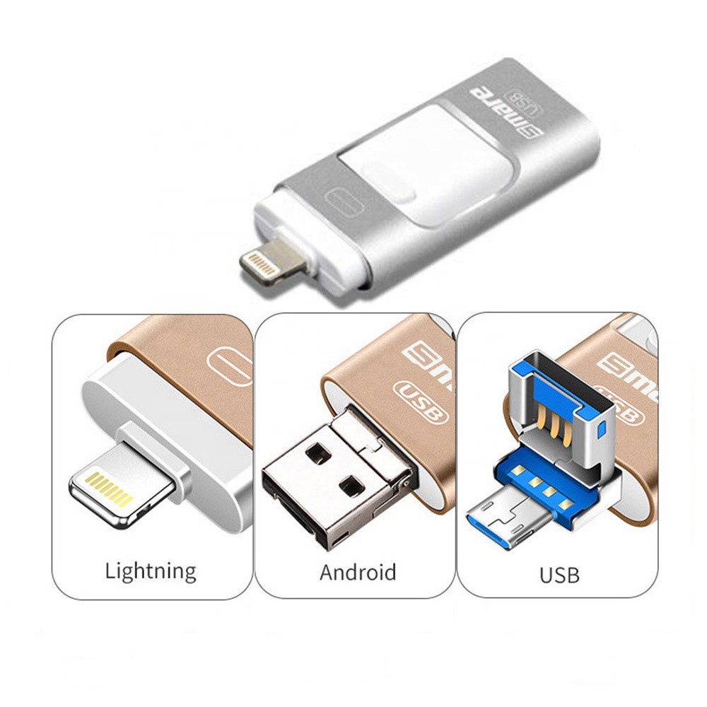 USB OTG 3.0 16GB Ceamere đa năng 3 in 1 cho Android/IOS và máy tính