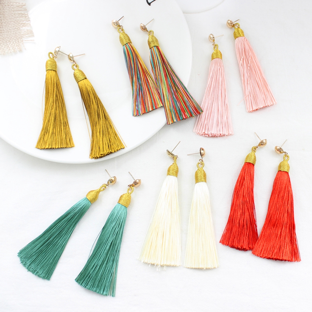 Đôi khuyên tai tua rua dài phong cách Bohemia cổ điển cho nữ