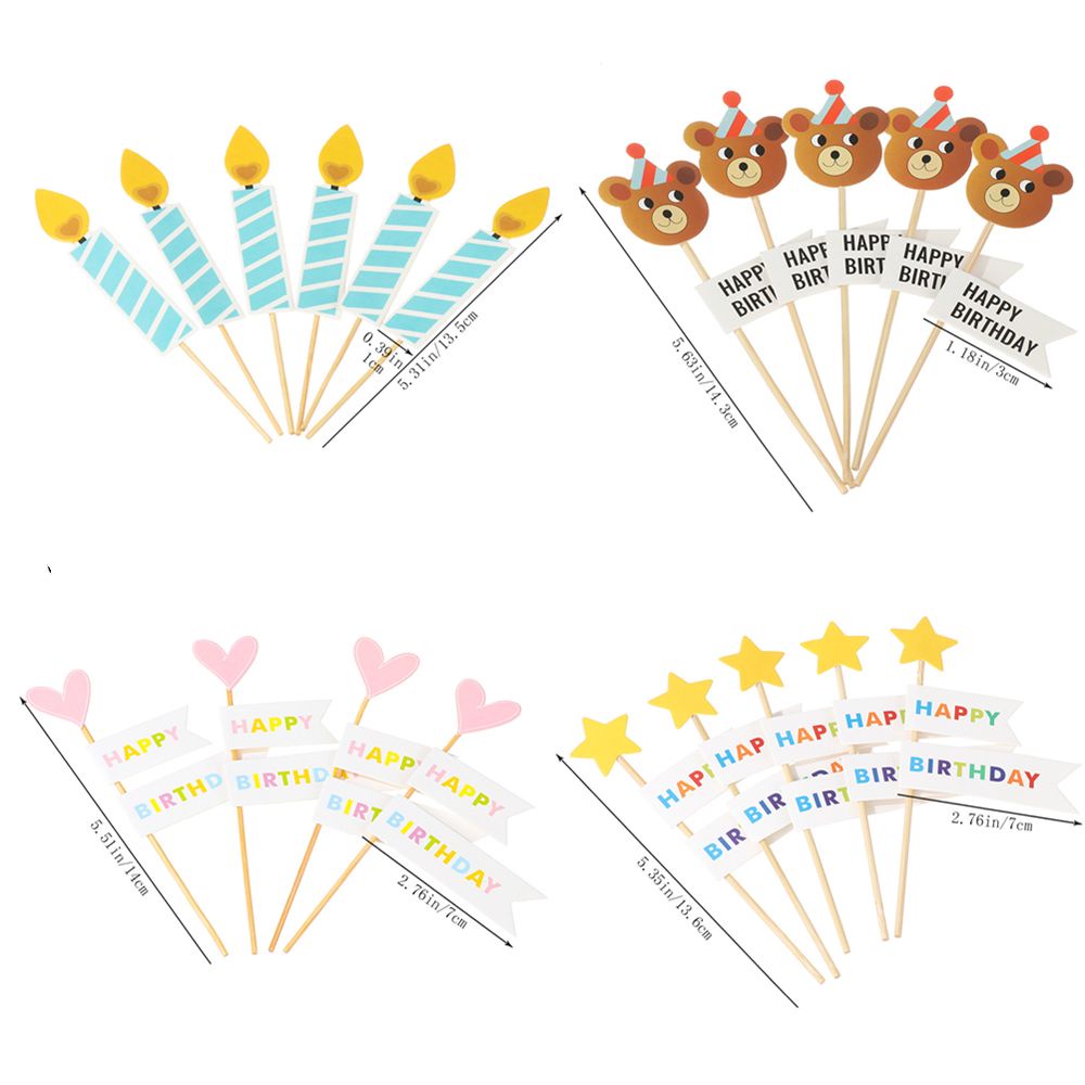 CONOPERY 1 Bộ que cắm trang trí bánh kem nhiều màu sắc dành cho trẻ em