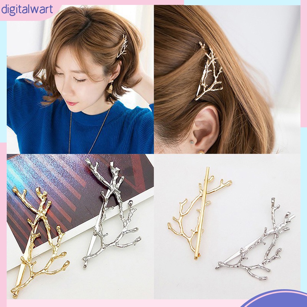 Kẹp tóc kim loại hình sừng nai/ nhánh cây đáng yêu độc đáo cho nữ