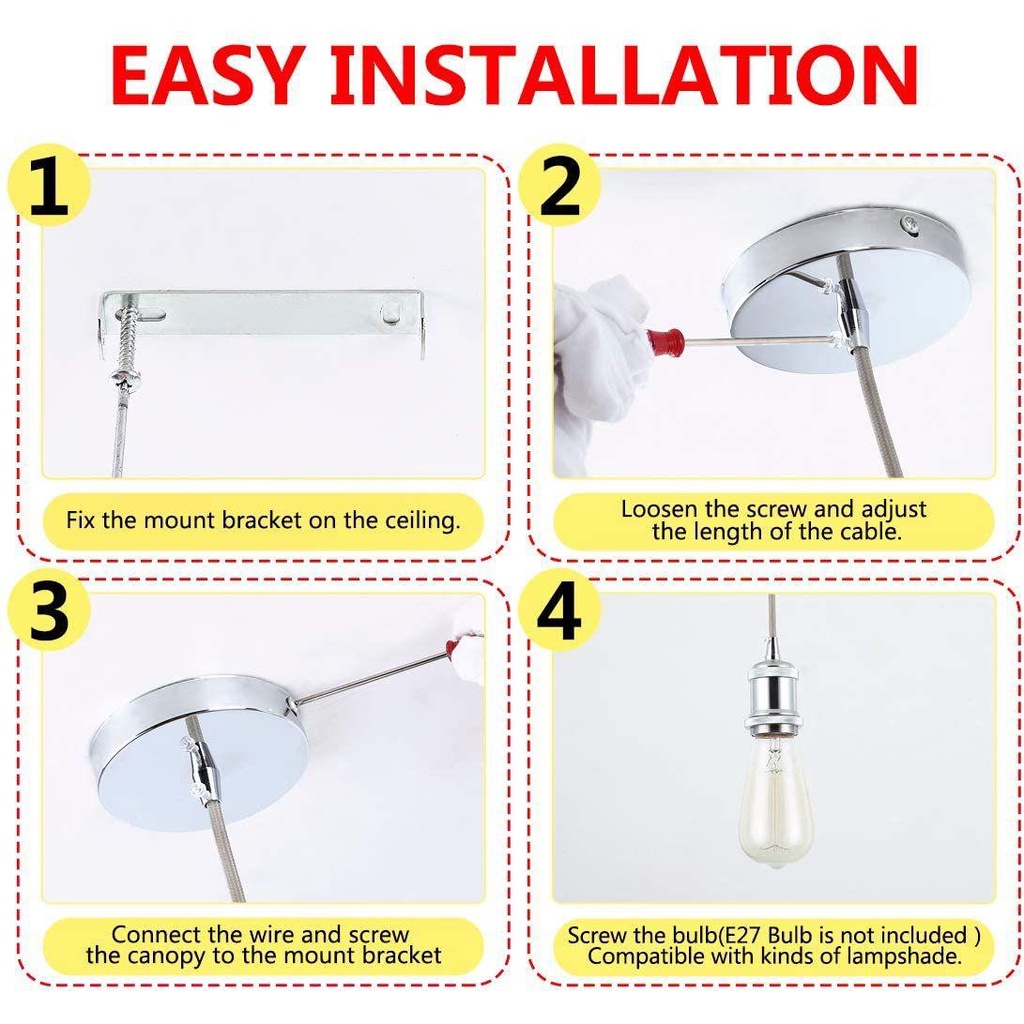 GOGOUP Chuôi Bóng Đèn E27 Bằng Nhôm Hình Vỏ Sò Phong Cách Cổ Điển Độc Đáo Trang Trí Nhà