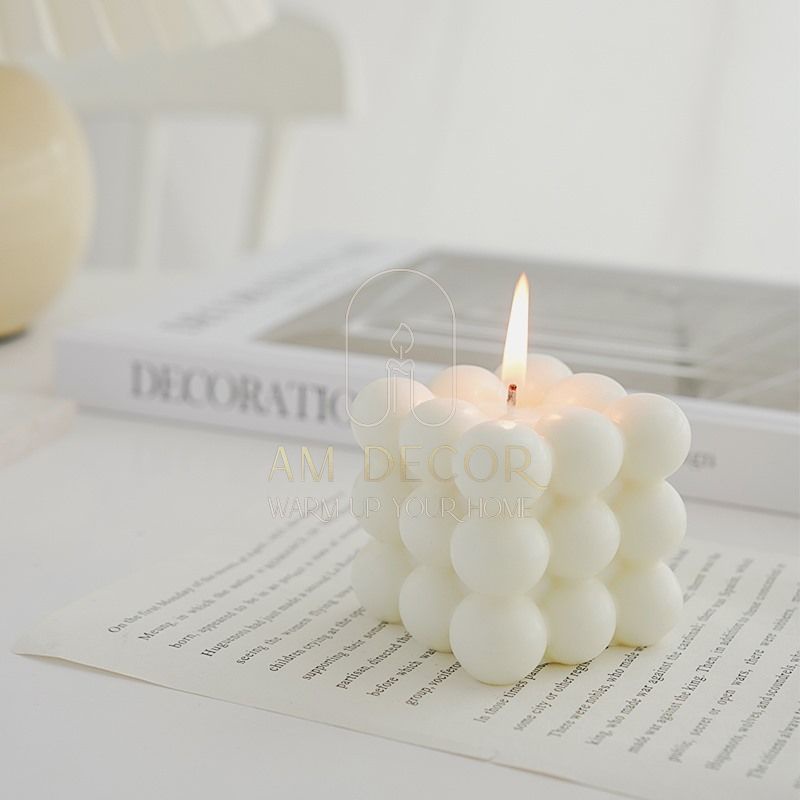 Nến rubic lập phương nến thơm lãng mạn Bắc Âu decor trang trí quà tặng, phòng ngủ sang trọng - AM Decor