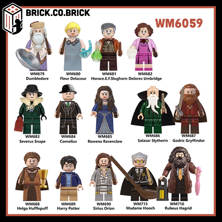 Combo Harry Potter Minifigure Xếp Hình Phù Thủy Dumbledore Hermione Đồ Chơi Lắp Ráp