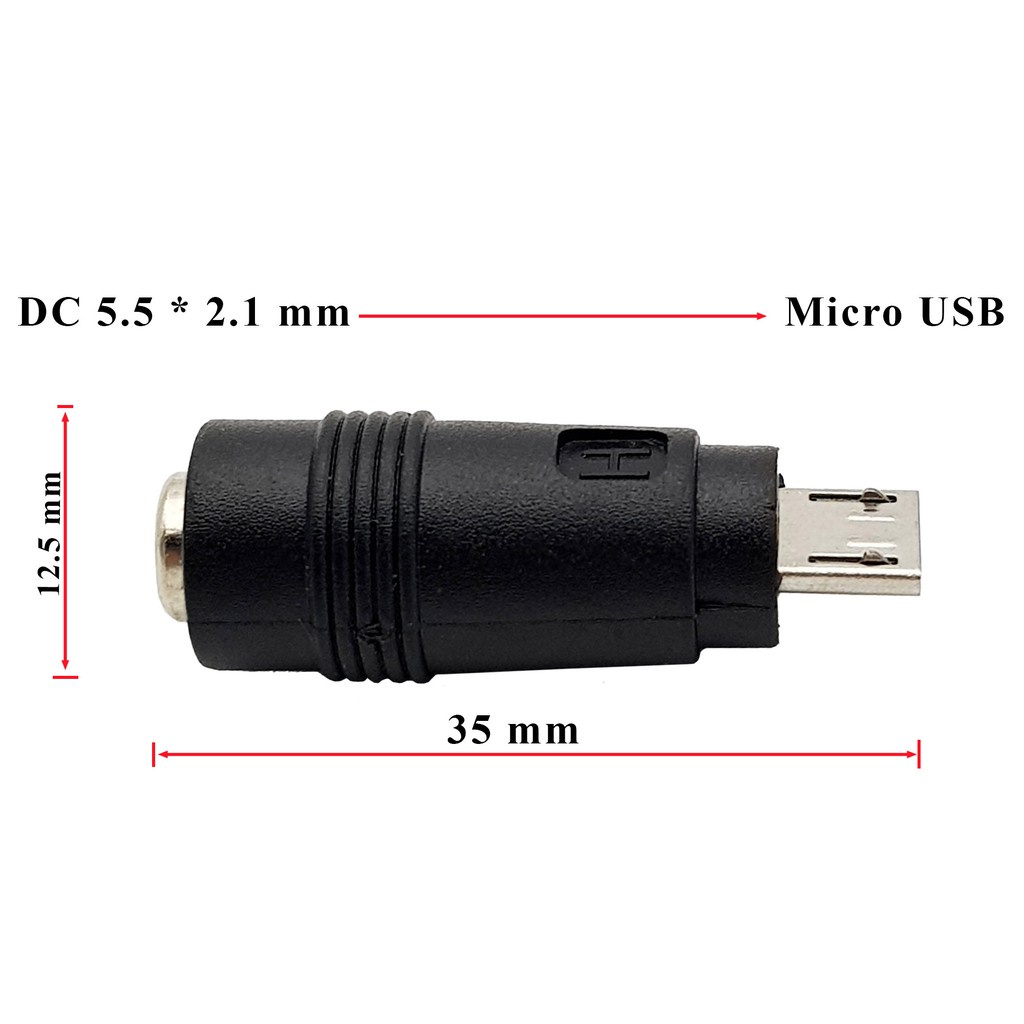 Đầu chuyển đổi DC 5.5x2.1mm sang Micro USB