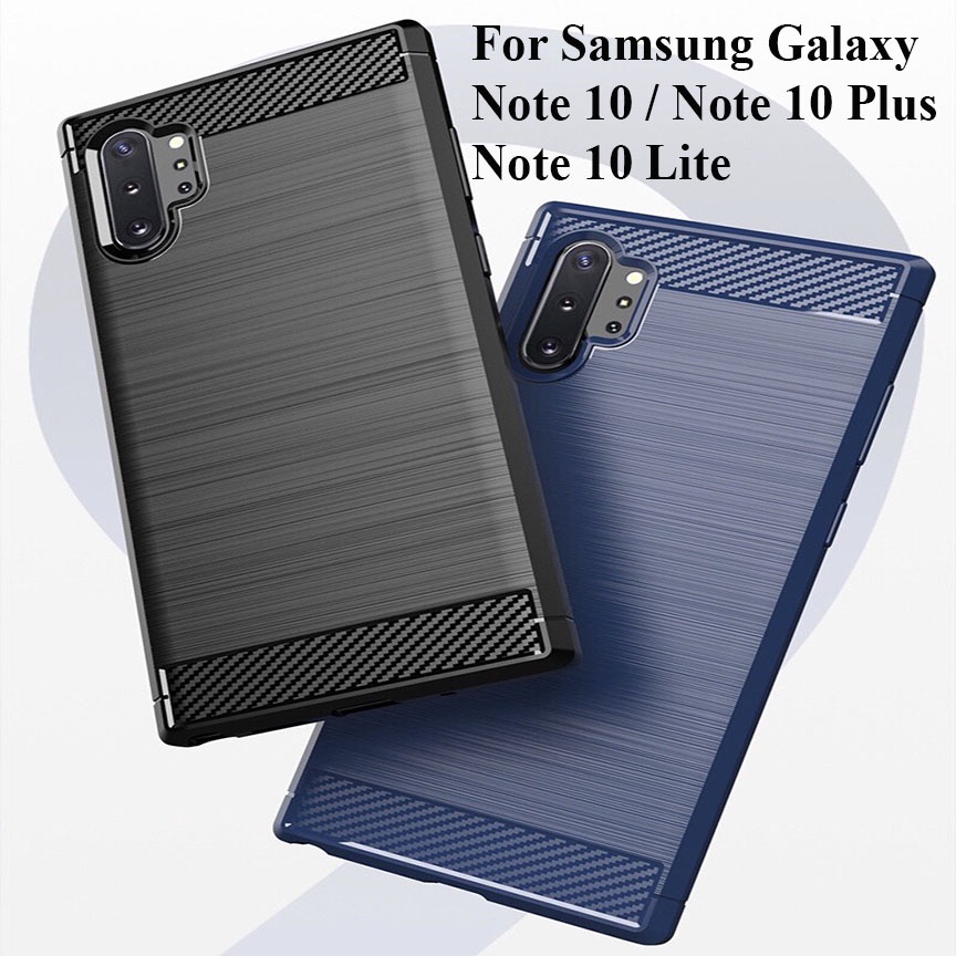 Ốp lưng dẻo Samsung Galaxy Note 10, Note 10 Plus, Note 10 Lite vân sợi cacbon chống sốc Rugger Amor