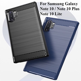Ốp lưng dẻo Samsung Galaxy Note 10, Note 10 Plus, Note 10 Lite vân sợi cacbon chống sốc Rugger Amor
