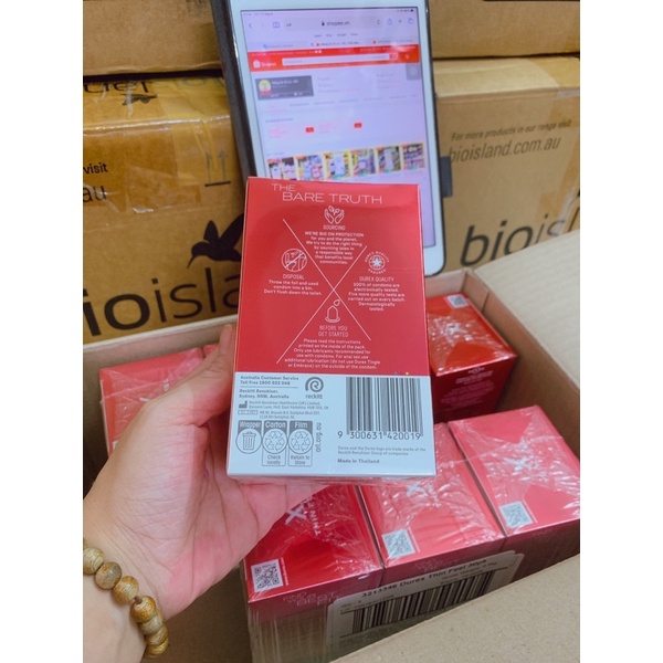 Bao Cao Su Durex Úc hộp 30 cái