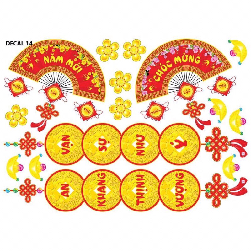 Decal mẫu truyền thống 4D mẫu 14 mẫu Quý mão 2023