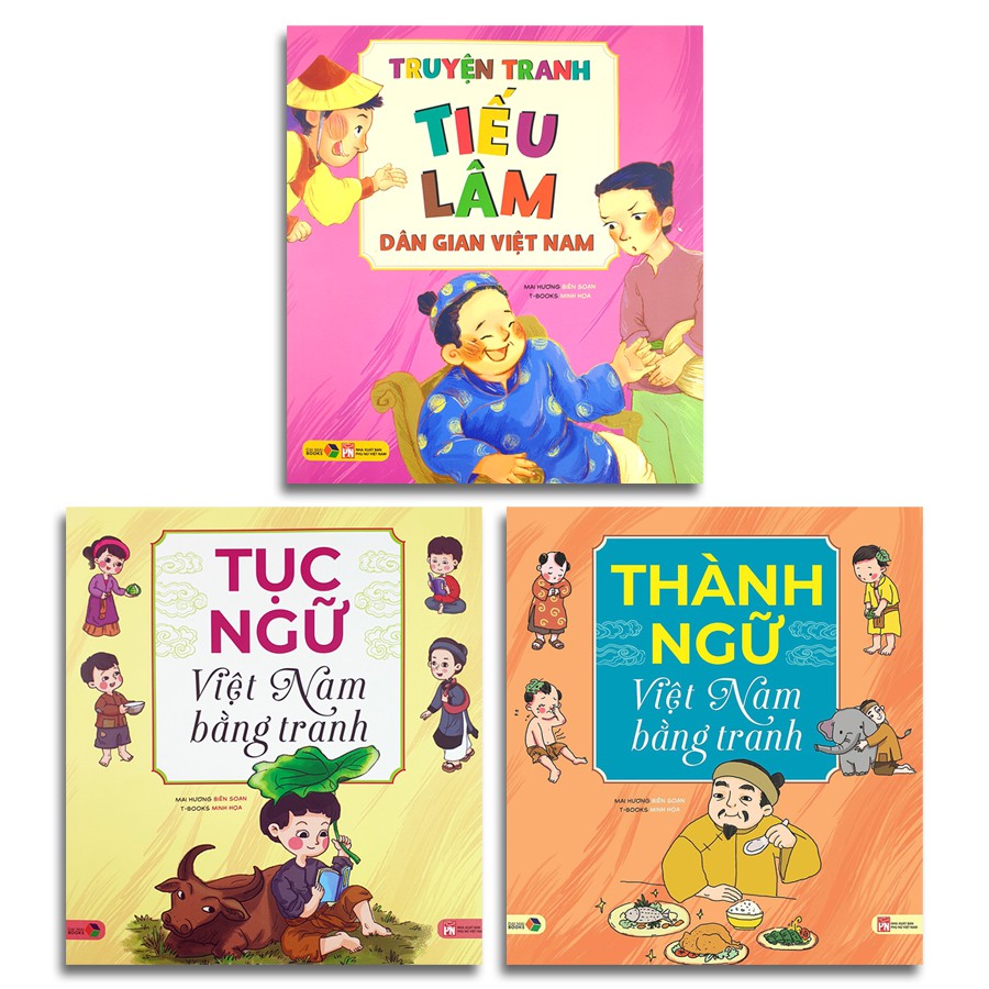 Sách - Thành Ngữ Việt Nam Bằng Tranh + Tục Ngữ Việt Nam Bằng Tranh + Truyện Tranh Tiếu Lâm Dân Gian (3 cuốn lẻ tùy chọn)