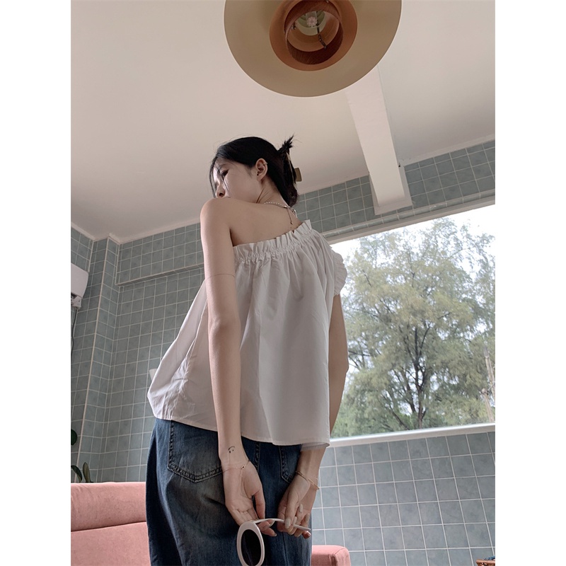 Áo Croptop Sát Nách Phối Ren Hoa Thiết Kế Hợp Thời Trang
