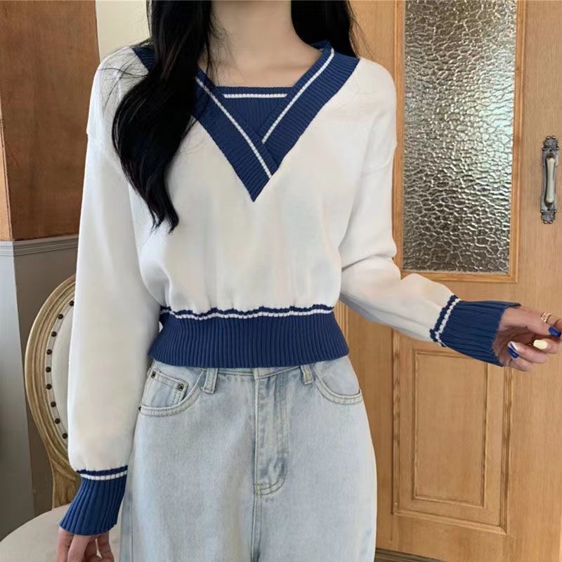 Áo Sweater Cổ V Tay Dài Kiểu Hàn Quốc Thời Trang 2022 Cho Nữ