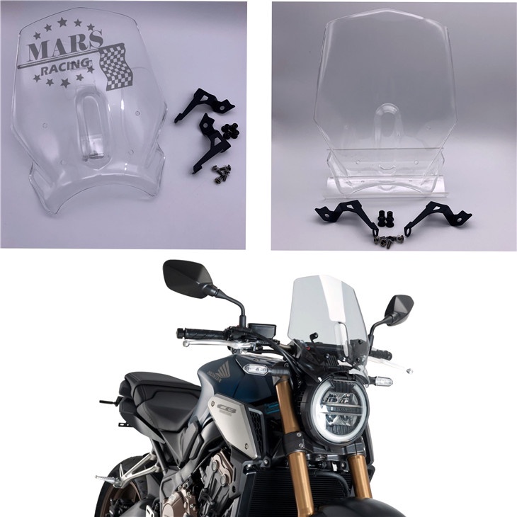 Xe máy thể thao Tấm che kính chắn gió Kính chắn gió cho HONDA CB650R 2018 2019 CB650-R Double Bubble honda cb650r cb 650 r 1819