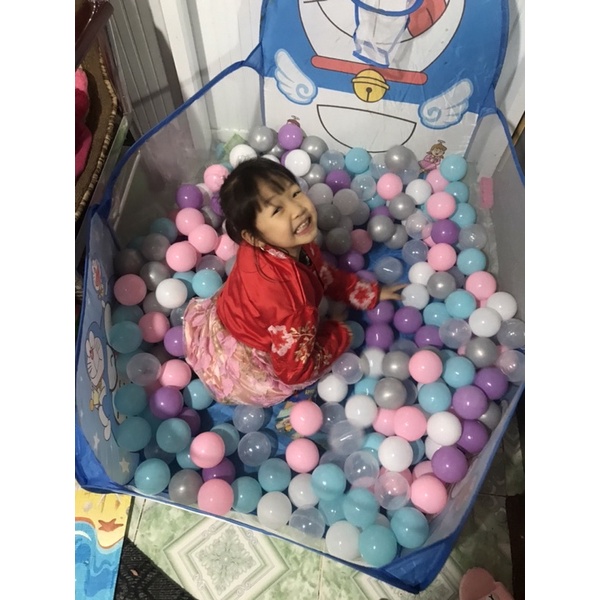 100 Quả Bóng Nhựa HoLa 5,5cm - 7,5cm Thả Bể Bơi Lều Bóng Nhà Banh Cho Bé là