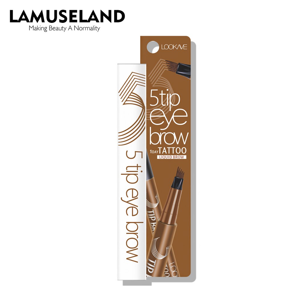 Bút kẻ lông mày Lamuseland LK34E 3D dạng lỏng năm chấu chống nước chống mồ hồi