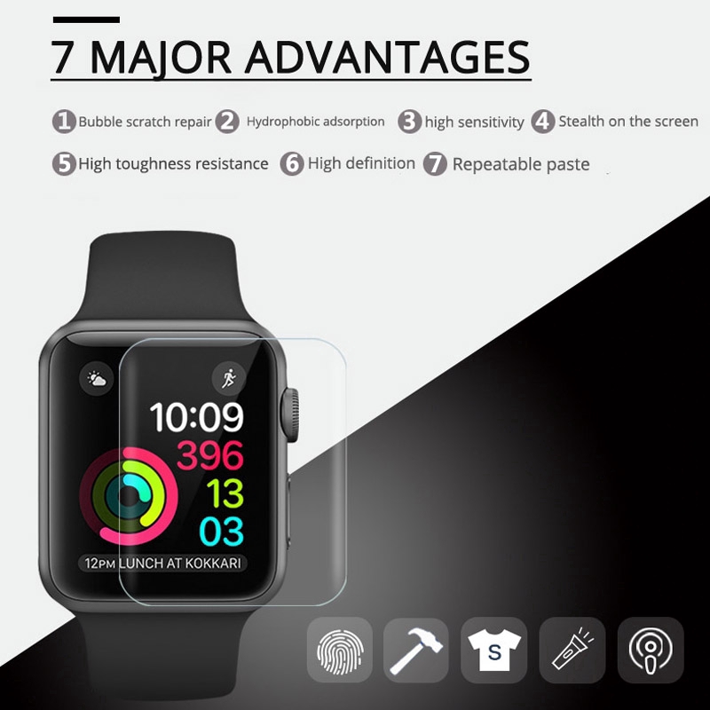 【Apple Watch Protect Front Film】Bộ 5 miếng dán cường lực trong suốt cho đồng hồ Apple