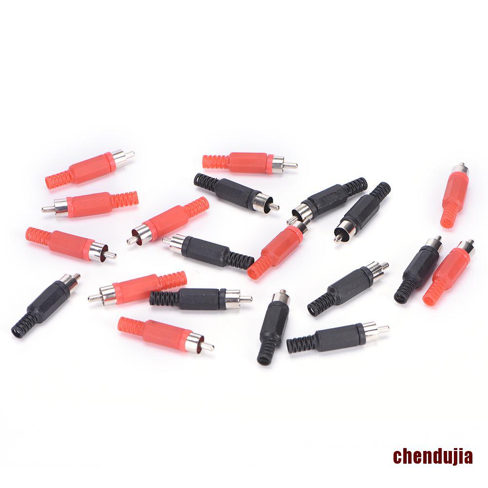 Set 20 Đầu Nối Dây Cáp Âm Thanh Video Rca Màu Đen Và Đỏ | BigBuy360 - bigbuy360.vn