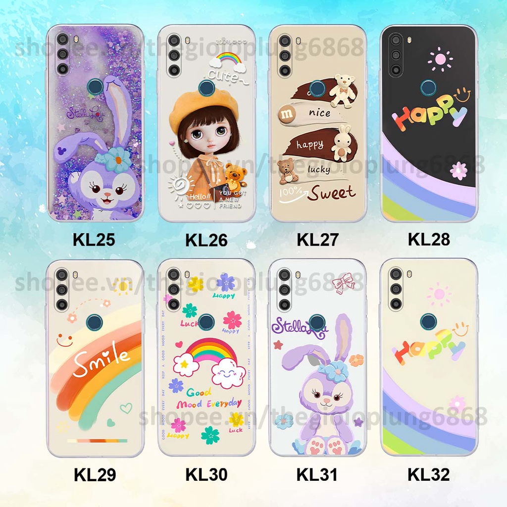 Ốp Vsmart Active 3 in hình cầu vồng happy smile thỏ cute siêu xinh siêu đáng yêu