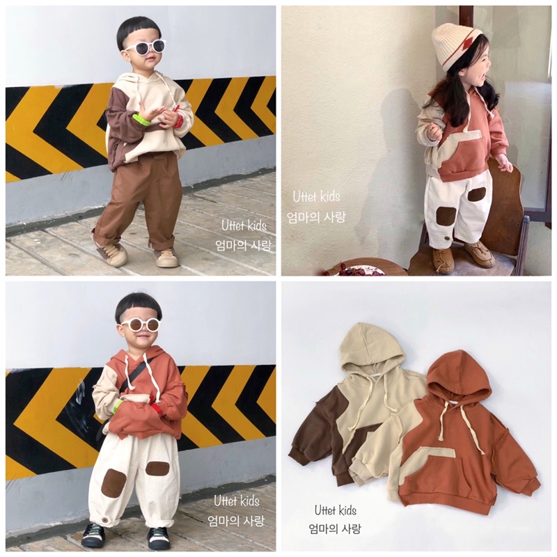ÁO HOODIE PHONG CÁCH HÀN QUỐC CỰC KỲ ĐẸP DÀNH CHO BÉ GÁI VÀ BÉ TRAI (DA CÁ) 1576