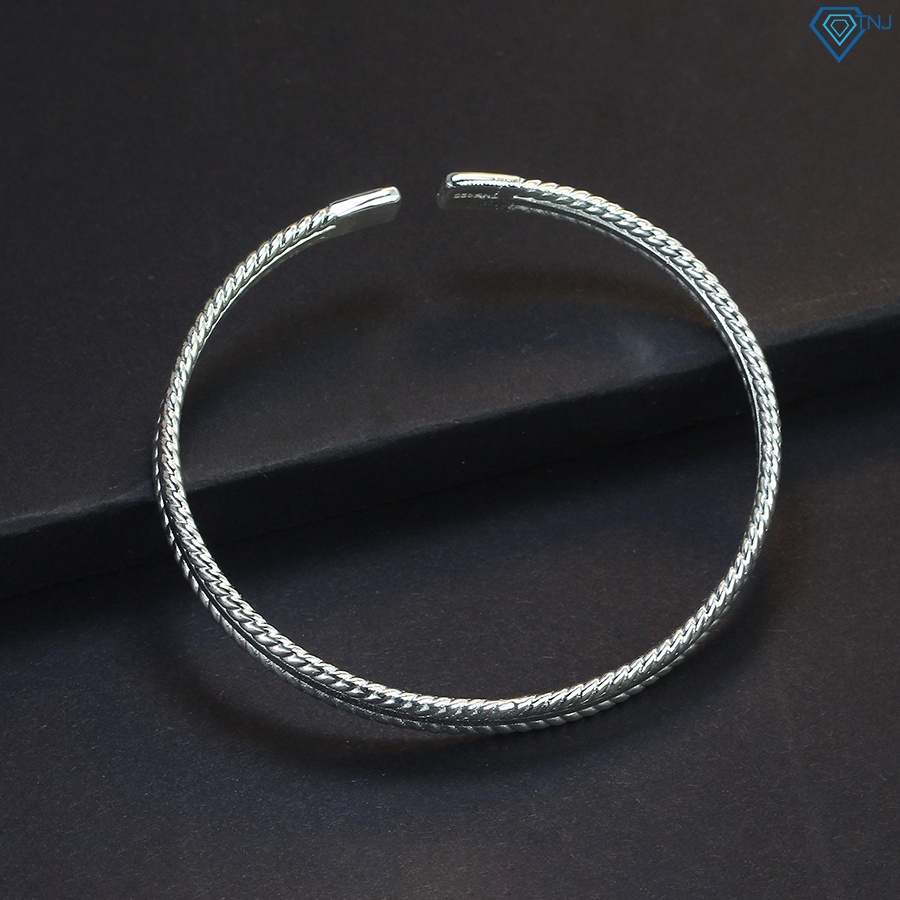 Vòng tay bạc nam 925 dạng kiềng cá tính LTA0049 - Trang sức TNJ