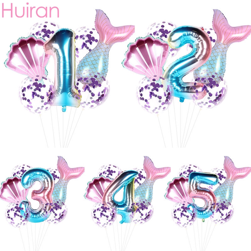 Set 7 Bóng Bay Trang Trí Tiệc Sinh Nhật 2 Màu Dễ Thương