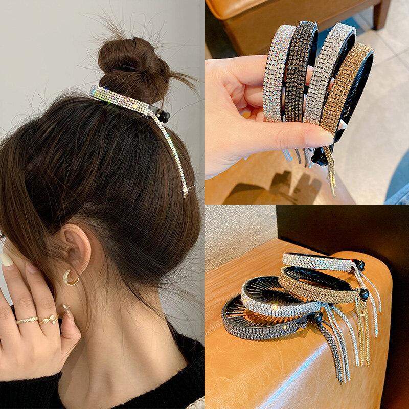 Kẹp Tóc Vòng Tròn Đính Đá Nhân Tạo Tua Rua Sang Trọng Lấp Lánh Phụ Kiện Tóc Nữ Xu Hướng Hot