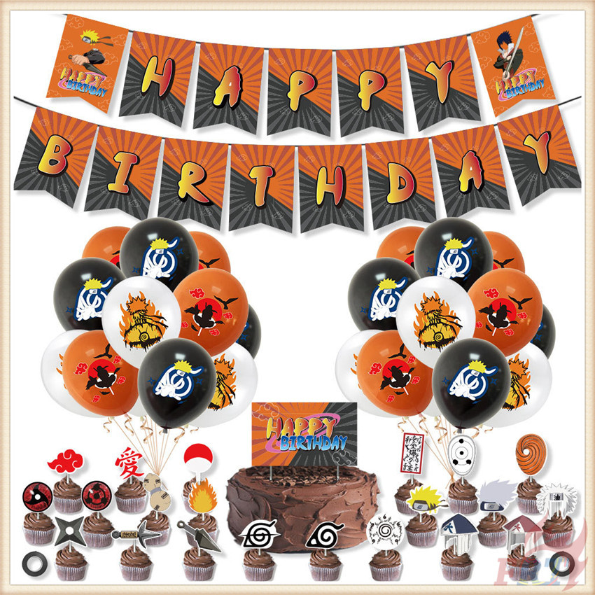 Set 47 Bong Bóng Trang Trí Tiệc Sinh Nhật Hình Naruto