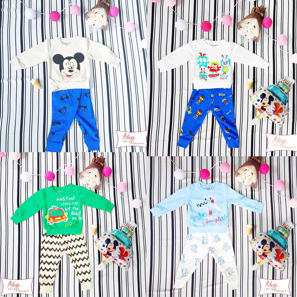 Bộ cotton da cá vnxk cho bé trai